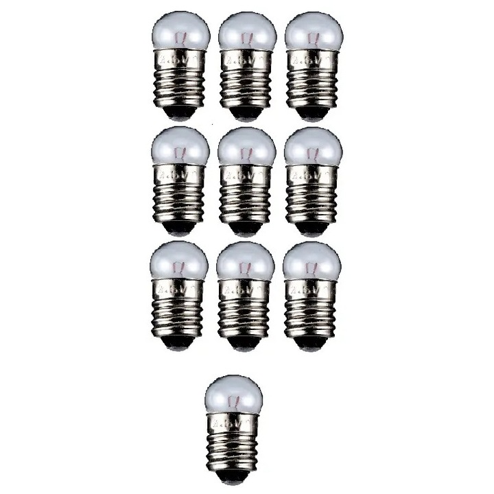 Set 10 becuri E10 6V 400mA tip glob incandescent Goobay 9581-10