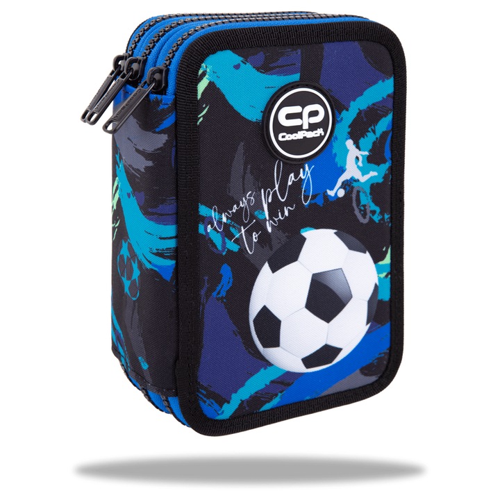 Penar școlar cu accesorii Coolpack - Jumper 3, FOOTBALL NAVY
