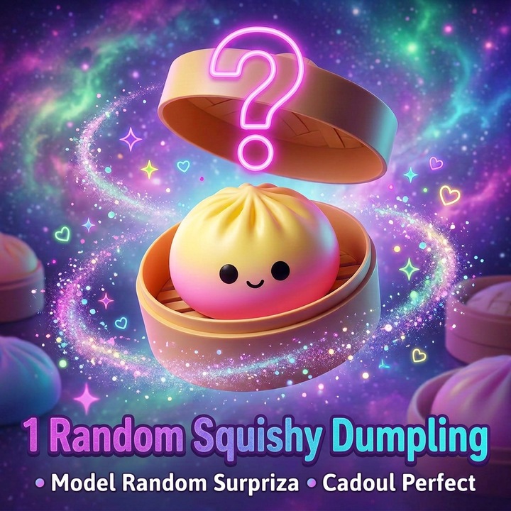 Dumpling Squishy TrioStore® Mystery Random Antistres Multicolor, Jucarie Squishy Kawaii Funny Pentru Copii, Squishy Cute Moale Cu Glitter, Jucarie Senzoriala Relaxare Antistres, Squishy Mystery Box Colectie Model Aleator