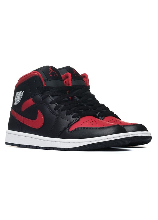Мъжки спортни обувки, Nike, Air Jordan 1 Mid, естествена кожа, черен, 41 EU