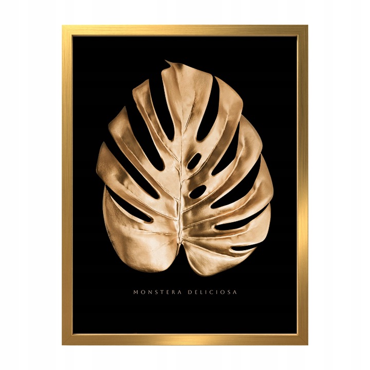 Табло Styler Gold Monstera, 30x40 см, златисто