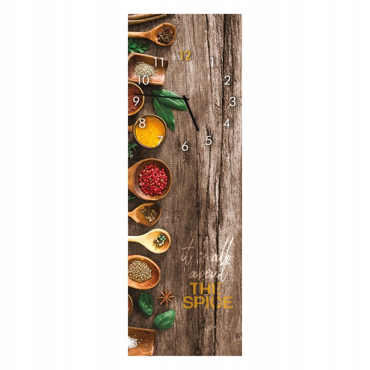 Стенен часовник Styler Glassclock Spice, правоъгълен, стъкло, 20x60 см