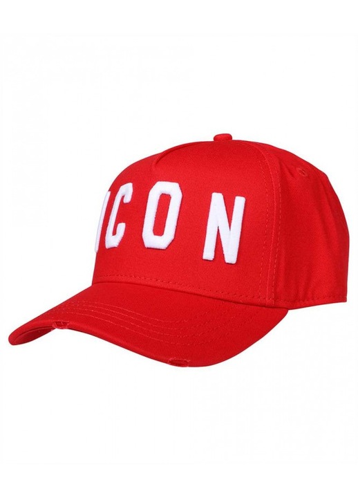 Мъжка шапка DSQUARED2 ICON червена памучна регулируема
