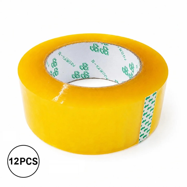 Set 12 x banda adeziva tip scotch, 42 mm x 150 m, transparent, eR D L