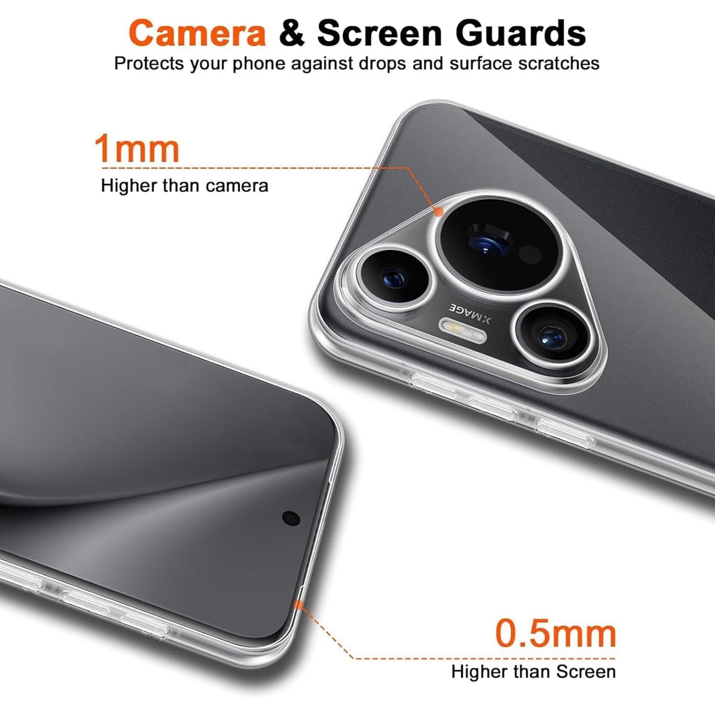 Husa pentru Huawei Pura 80 Pro, Anti-Shock 1.5mm, cu protectie lentile, transparenta