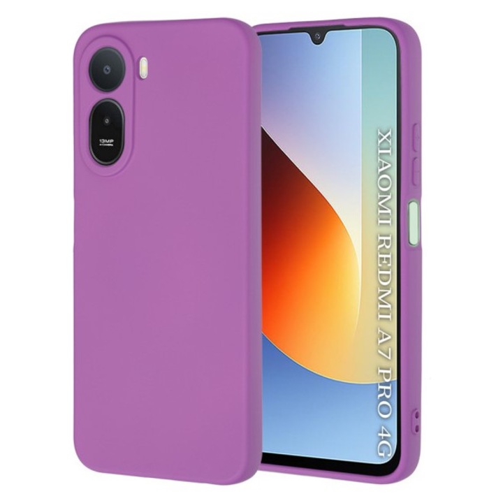 Husa Upzz® SoftFlex Compatibila Cu Xiaomi REDMI A7 PRO, Silicon Soft, Protectie La Camera, Alcantara La Interior, Purple