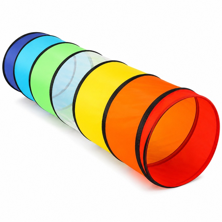 Tunel copii, experienta de joaca distractiva si activa, atat in interior, cat si in aer liber, dintr-un material respirabil si rezistent, sistem de asamblare rapida, este usor, pliabil, 180 × 45 × 45 cm - TUNSY MORMARK®