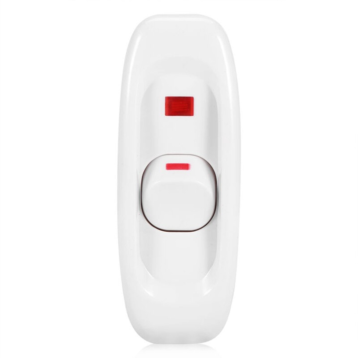 Comutator On/Off pentru lampa, LED alb, negru, 7x2.3x1.8cm
