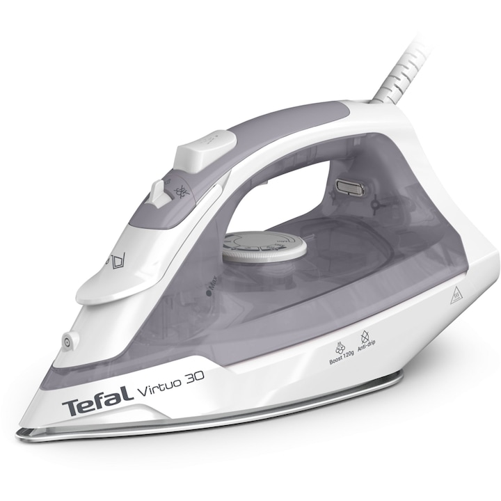 Fier de călcat Tefal Virtuo 2000 W, cu aburi, alb