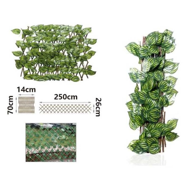 Kihúzható műanyag apácarács dekoratív mintás levelekkel (250 cm) Kmt STYLE