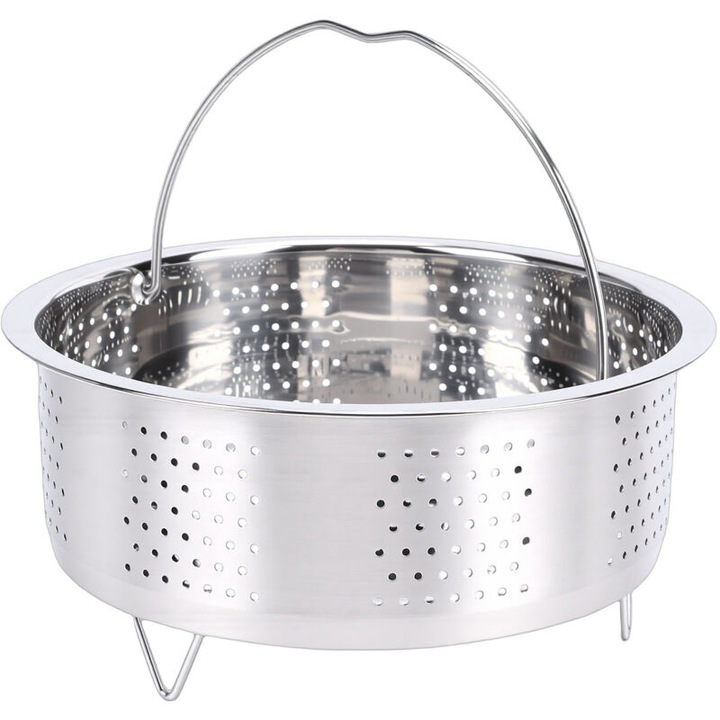 Cos aburire inox 20cm cu maner, stabil, multifunctional, argintiu