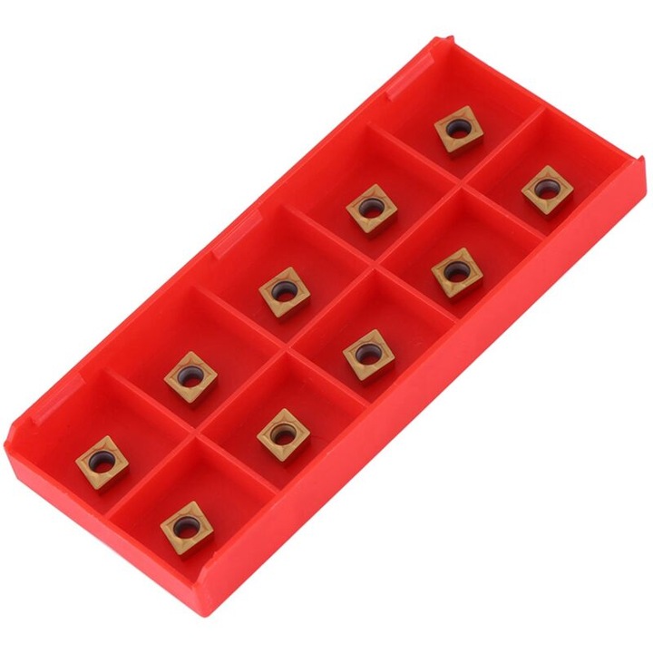 Set 10 placi carbura CNC, duritate ridicata, aurii, 10x6x2.5mm