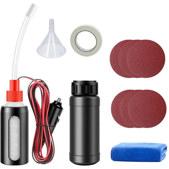 Kit restaurare faruri auto, 6 foi smirghel, lichid protectie, 100 ml, 25x4x4 cm