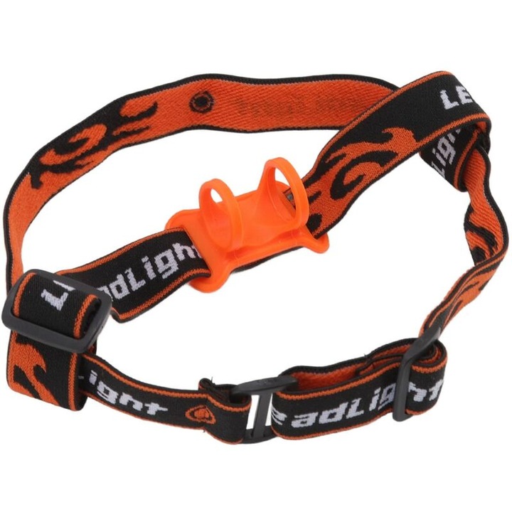 Banda elastica suport lanterna, nylon silicon, reglabil, negru, 2.5cm latime
