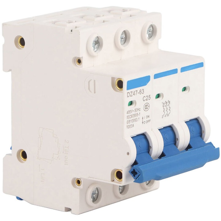 Elektromos biztonsági kapcsoló 3 pólusú 25A 400V tűzálló