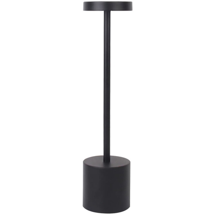 Lampa de masa reincarcabila, neagra, 3 culori, 34x8x8 cm