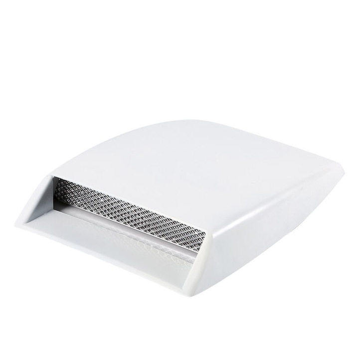 Ornament aerisire capota auto, ABS si aluminiu, negru, alb, argintiu, carbon, 25.5x18x3.3cm