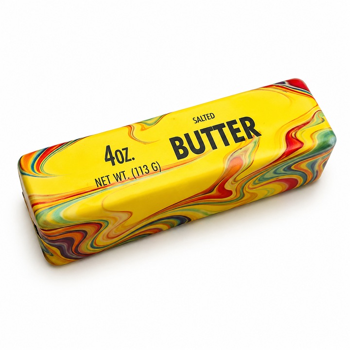 Butter Squishy Multicolor 13 cm, Jucarie Antistres Soft Squeeze, Model Marmorat