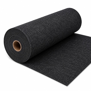Fetru Pasla tip Mocheta Antracit, fata neteda fara fir, produs in Italia, grosime 2,5 mm, rola 2 ml x 1 m latime - tapiterie auto si camper, covor evenimente, proiecte handmade