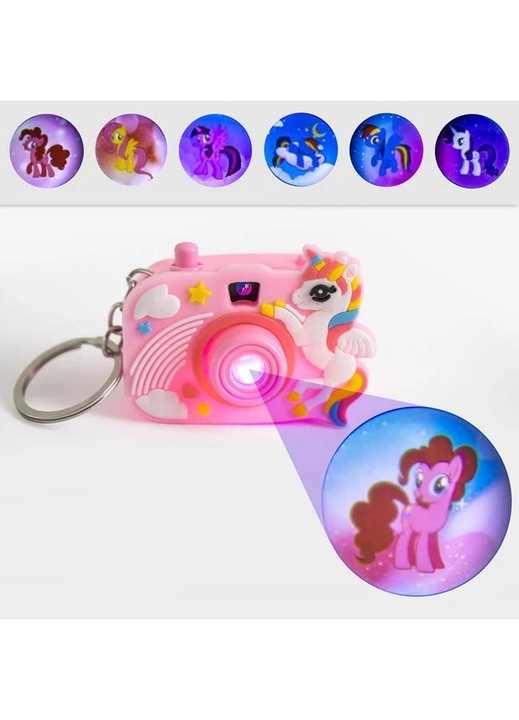 Breloc Camera Foto Lumina Unicorn Roz 6x5cm Copii 3+ Ani