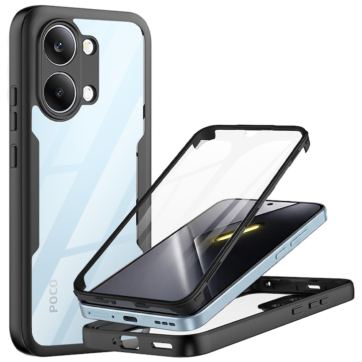 Husa 360° (fata + spate) pentru Xiaomi Poco X8 Pro Max, Accesorio ColorVerse, Black