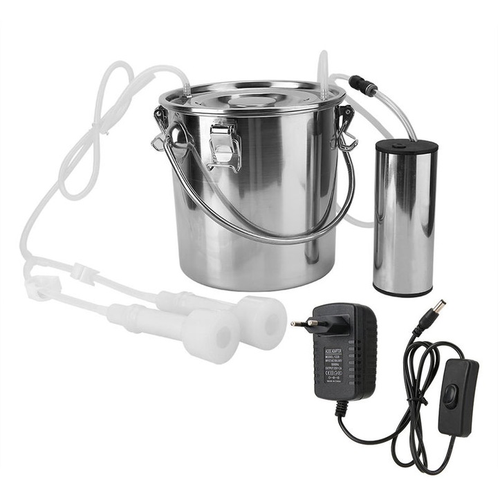 Mulgatoare electrica portabila 5L inox pentru vaci si capre