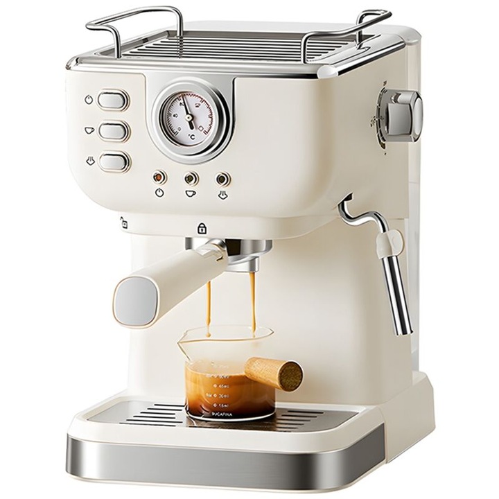 Espressor cafea 1050W 1.5L 20bar bej inox 28x26x19.5cm