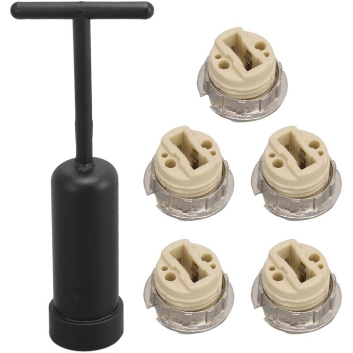 5 db G9 kerámia foglalat készlet, cinkötvözet, hőálló, 25x125mm, gyűrűs szétszerelő szerszámok