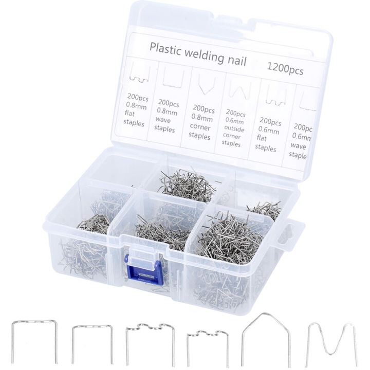 Set accesorii sudura plastic, 600-3000 piese, argintiu, diverse dimensiuni