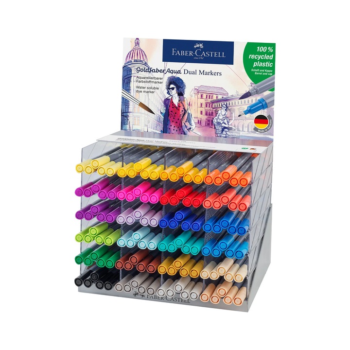 Маркер Faber-Castell Goldfaber A.Dual, 120 броя в дисплей