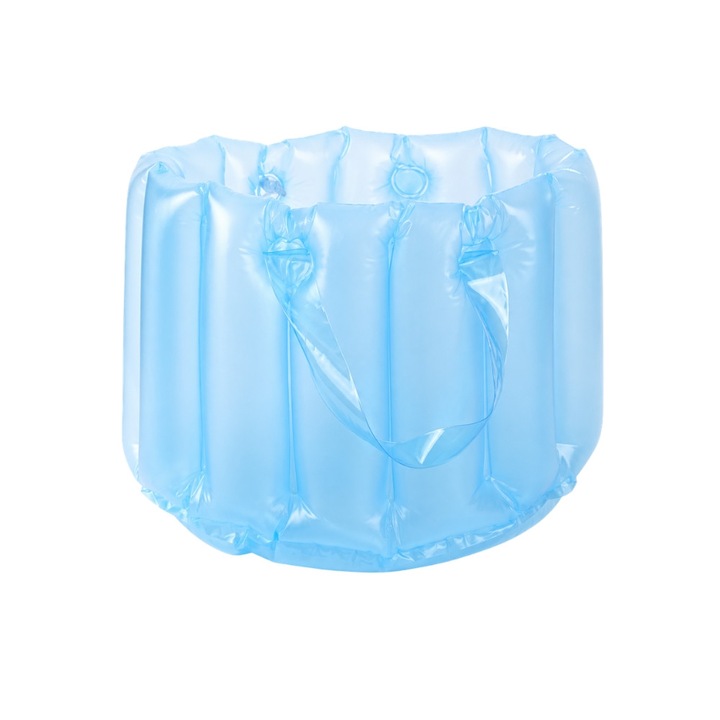 Felfújható lábmedence, AquaFeet Relax, 50 fokig ellenáll a forró víznek, vastag és tartós PVC anyag, erős fogantyúk a szállításhoz, összecsukható és könnyen tárolható, hordozható spa, kék