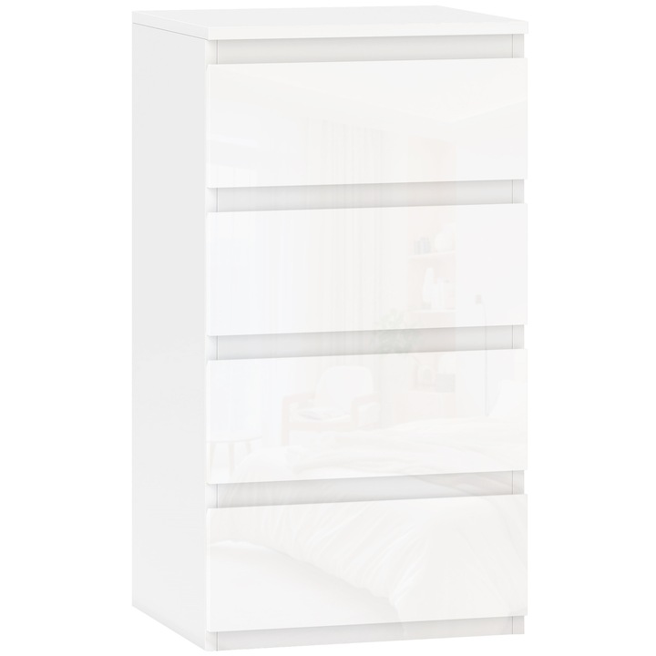Comoda cu Sertare, HOMCOM, MDF, 40 x 35 x 74 cm, Alb