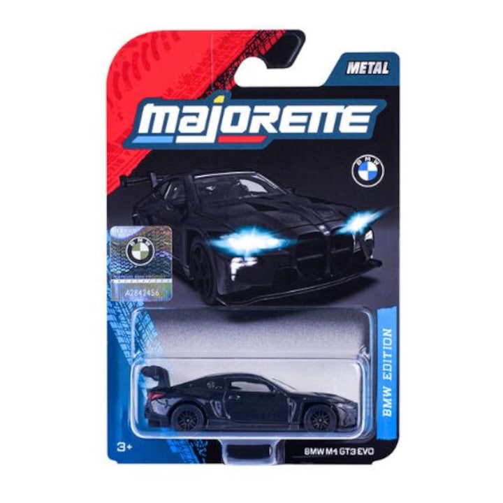BMW M4 GT3 Evo G82 kék autómodell 1:64 méretarányban, Majorette