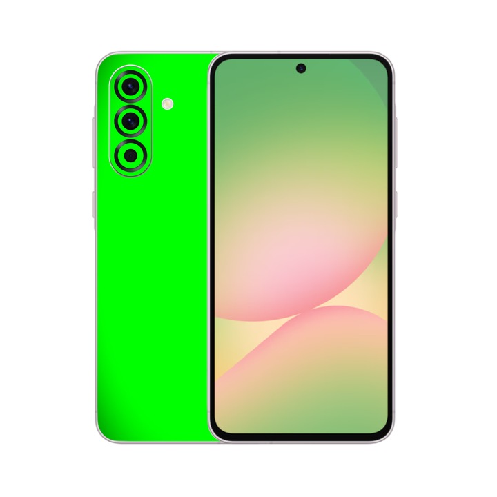 Folie iSkinz pentru Samsung Galaxy A56 - Neon Verde, 360 Cut, Skin Adeziv, Protectie Carcasa Spate si Laterale
