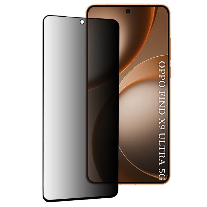 Фолио стъкло за Oppo Find X9 Ultra 111D Privacy Full Glue, черно