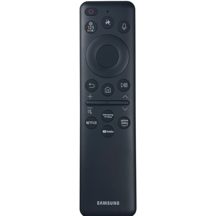 Telecomanda TV originala SAMSUNG, Smart AI, Incarcare solara, VOICE, Butoane dedicate NETFLIX, PrimeVideo, YouTube, Neagra, Cod BN59-01480L