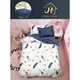 Lenjerie de pat, 4 piese, 1 persoana, 155x220, imprimeu pene deosebite