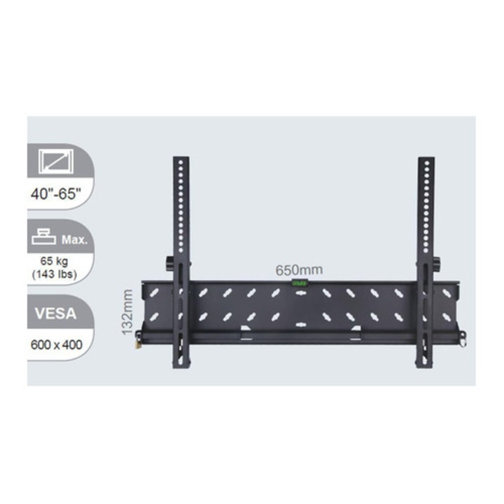 Стойка за телевизор Vivolink VLMW4065T черна 65" 200x200-600x400mm 1,7cm