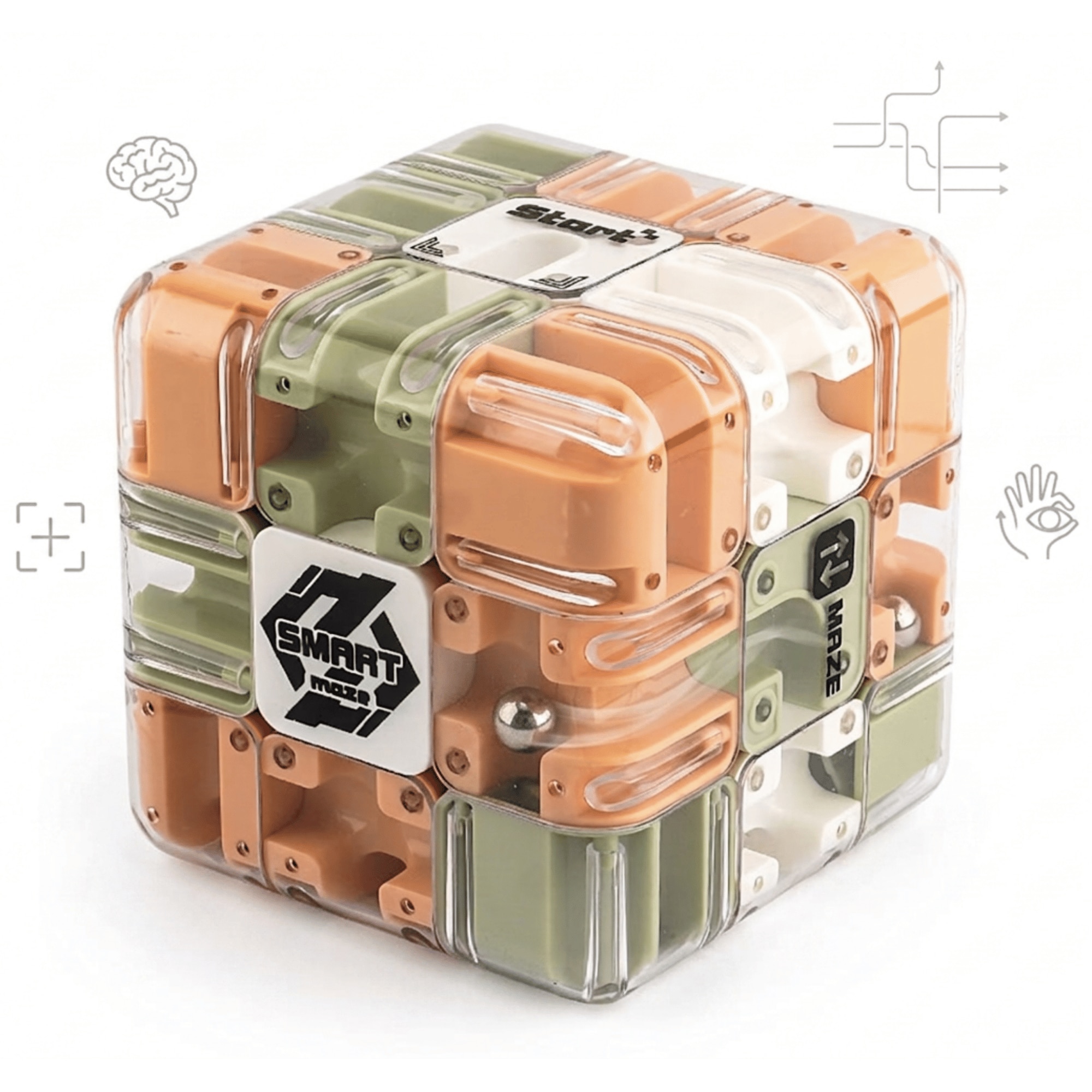 Cub Labirint 3D Cu Bila, Puzzle Logic Antistres Copii si Adulti