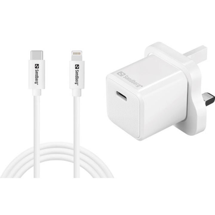 Sandberg 441-64 univerzális töltő, fehér, 12V, 1m, gyors USB-C