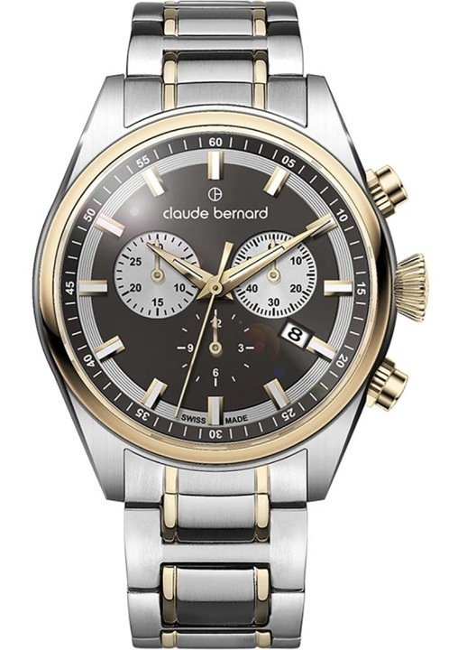 Ceas barbatesc Claude Bernard 10259 357JM GAID Quartz Argintiu, Auriu