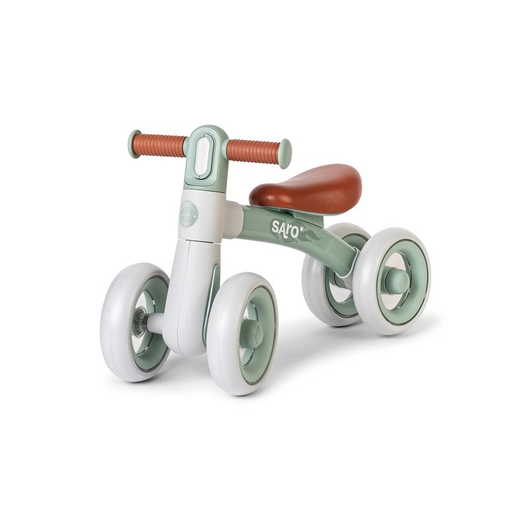 Saro „Ride Free” menta futóbicikli, pedálok nélkül, 4 kerékkel a stabilitásért (2 elöl + 2 hátul), első lámpa, 12+ hónap, max 25 kg