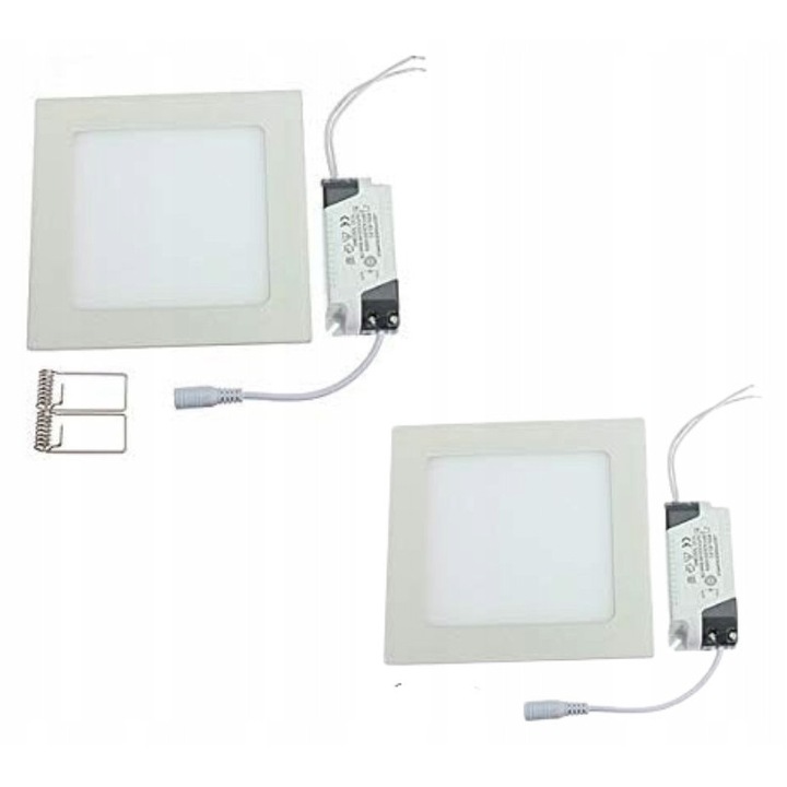 Комплект 2 LED таванни панела 9W 14,5x14,5см топло бяло с драйвер
