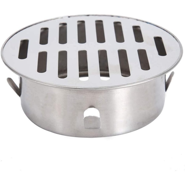 Teava sifon de podea, capac de scurgere dintr-o singura bucata, otel inoxidabil pentru balcoane si terase (deschidere plana de 110 mm)