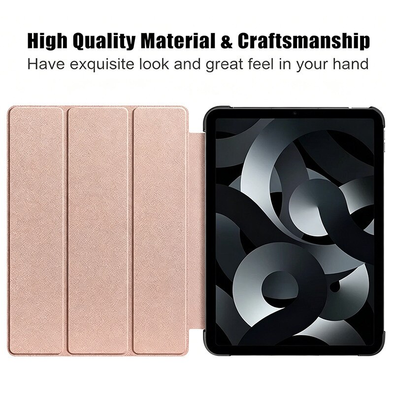 Husa de protectie pentru iPad pro 13 2024, Zeguer, Carcasa dura, cu suport pliabil in trei, Aur roz