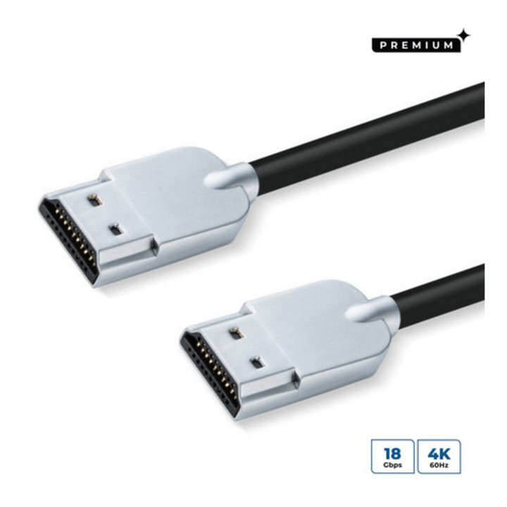 MicroConnect HDMI kábel 1.5m fekete fém vékony