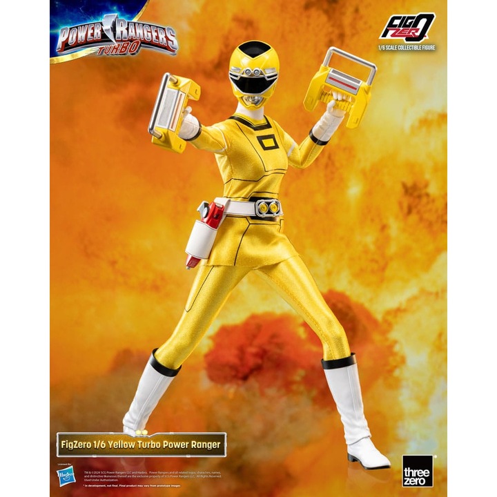ThreeZero Power Rangers Turbo sárga 30x10x37 cm artikulált figura