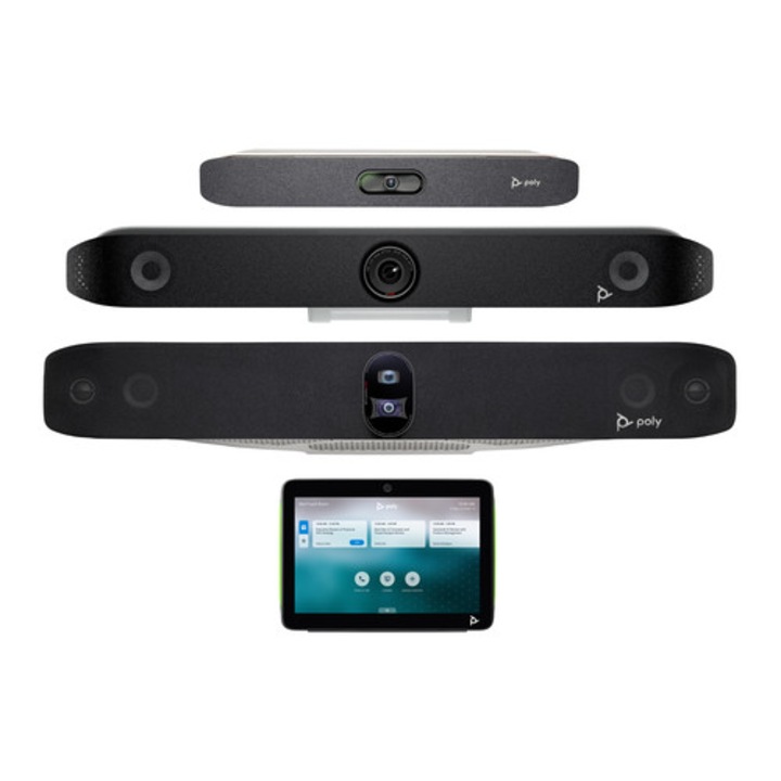Bara video all-in-one HP Poly Poly Studio X30 W128769436, 4K Ultra HD, 60 fps, zoom digital 5x, negru/gri