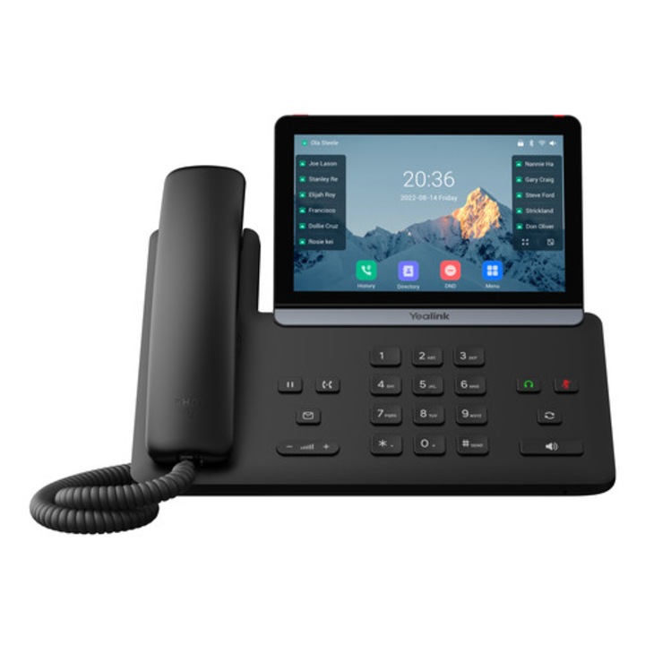 Yealink T87W IP telefon, LCD 7", fekete, vezetékes és vezeték nélküli headset szett
