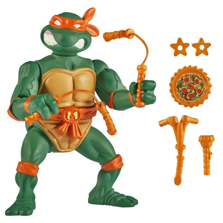 Колекционерска фигурка Michelangelo Teenage Mutant Ninja Turtles артикулирана 10см аксесоари